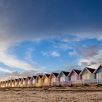 Buy canvas prints of West Mersea Bech Hut Sunset by Rick Bowden