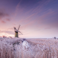 Buy canvas prints of Frozen Sunrise on Norfolk Broads by Rick Bowden