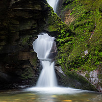 Buy canvas prints of St Nectan's Waterfall Cornwall by Rick Bowden