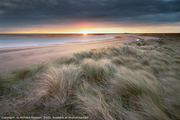 Brancaster Dune Sunrise Picture Board by Rick Bowden