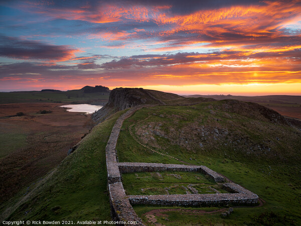 Hadrian's Wall Northumberland Picture Board by Rick Bowden