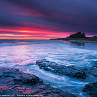 Buy canvas prints of Majestic Sunrise over Bamburgh Castle by Rick Bowden