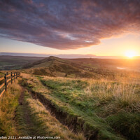 Buy canvas prints of Majestic Sunrise over Mam Tor by Rick Bowden
