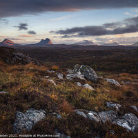 Buy canvas prints of Mountains of Assynt Scotland by Rick Bowden