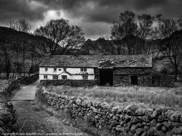 White Cottage Lake District Picture Board by Rick Bowden