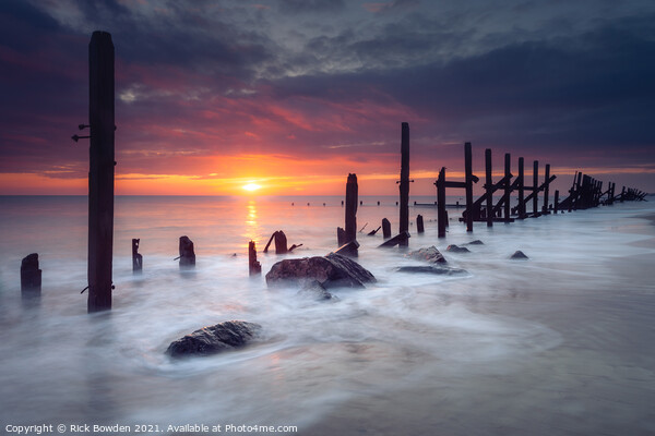 Majestic Sunrise over the Norfolk Coast Picture Board by Rick Bowden