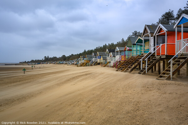 Rustic Charm of Wells Beach Huts Picture Board by Rick Bowden