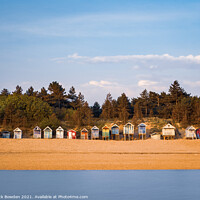 Buy canvas prints of Coastal Charm Colourful Beach Huts on WellsNextThe by Rick Bowden