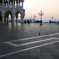 Buy canvas prints of Doge Palace in San Marco, Venice Italy at sun rise by Jonathan Evans