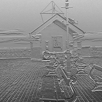 Buy canvas prints of Penarth pier in chrome effect by Jonathan Evans