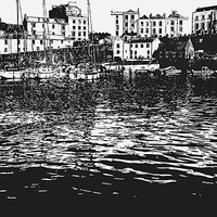 Buy canvas prints of Tenby Harbour, west wales as a sketch effect by Jonathan Evans