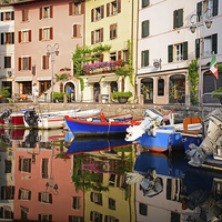 Buy canvas prints of Limone, Lake Garda and the Old Port  by Jonathan Evans