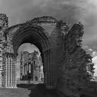 Buy canvas prints of  Tynemouth Priory, England by Darren Foltinek