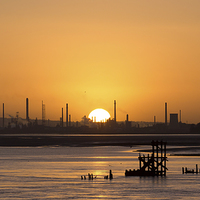 Buy canvas prints of  Stanlow Sunrise by Rob Pitt