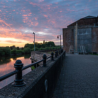 Buy canvas prints of Gainsborough river side sunset by Jason Thompson