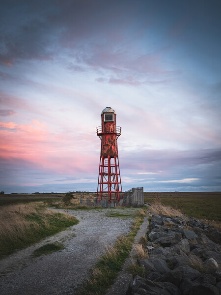 Thorngumbald lighthouse  sunset Picture Board by Jason Thompson