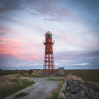 Buy canvas prints of Thorngumbald lighthouse  sunset by Jason Thompson