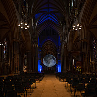 Buy canvas prints of Moon display at Lincoln cathedral by Jason Thompson