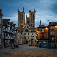 Buy canvas prints of  Lincoln Cathedral blue hour by Jason Thompson