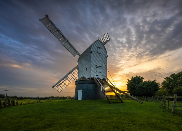 Wrawby Windmill at sunset Picture Board by Jason Thompson