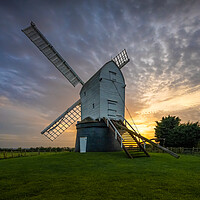 Buy canvas prints of Wrawby Windmill at sunset by Jason Thompson