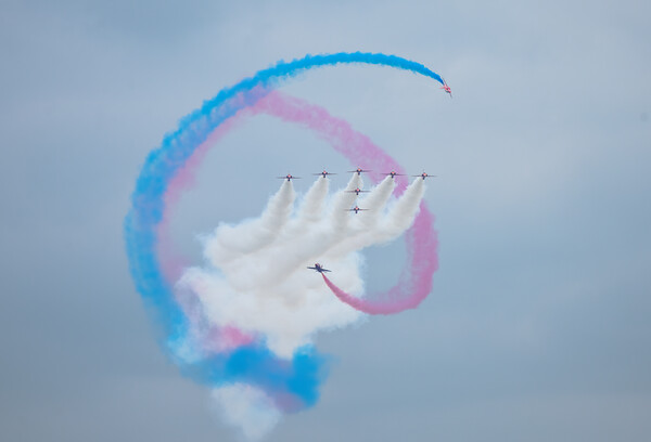 Red Arrows Air Show Display Picture Board by Jason Thompson
