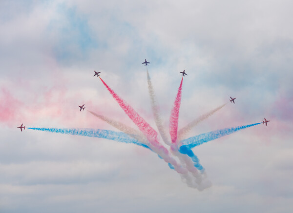 Red Arrows Flying Display Picture Board by Jason Thompson