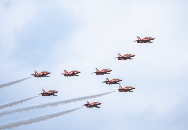 Red Arrows Midlands Air Show Picture Board by Jason Thompson