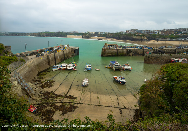 Newquay Harbour Sand and Sea Picture Board by Jason Thompson