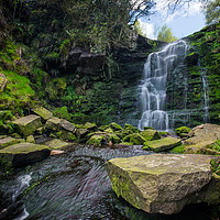 Buy canvas prints of middle black clough waterfall by Jason Thompson