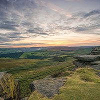 Buy canvas prints of stanage edge sunset by Jason Thompson