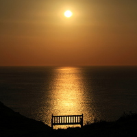 Buy canvas prints of  The Bench sunset by Ross Lawford