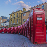 Buy canvas prints of  Telephone Box Dominoes by Iain Tong