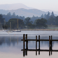 Buy canvas prints of Misty morning at Ambleside by Susan Tinsley