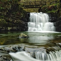 Buy canvas prints of Sychryd Falls  by Simon Rees