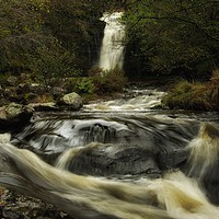 Buy canvas prints of Waterfall at Blaen Y Glyn Brecon Beacons  by Simon Rees