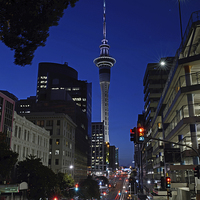 Buy canvas prints of Skytower in the evening by Peter Righteous