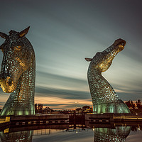 Buy canvas prints of The Kelpies at Dusk by Alan Sinclair