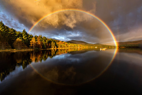 Loch Rainbow Picture Board by Alan Sinclair