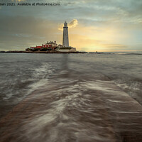 Buy canvas prints of St Mary's Lighthouse by Marcia Reay