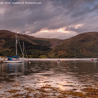 Buy canvas prints of Loch Leven Boats at sunset by Marcia Reay