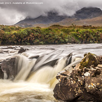 Buy canvas prints of River Sligachan waterfall by Marcia Reay