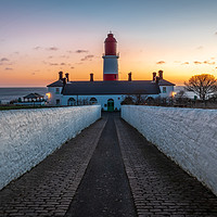 Buy canvas prints of Souter Lighthouse sunrise by Marcia Reay