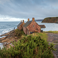 Buy canvas prints of Cove harbour in Scotland by Marcia Reay