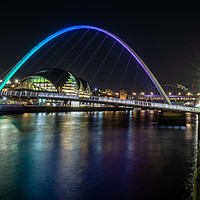 Buy canvas prints of Millennium Bridge at night by Marcia Reay