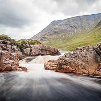 Buy canvas prints of Waterfall on the river Etive in Glencoe, Scotland by Marcia Reay