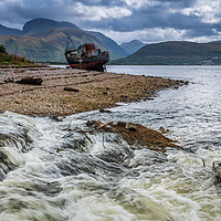 Buy canvas prints of Corpach Shipwreck by Marcia Reay