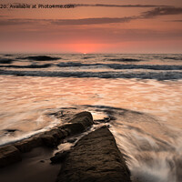 Buy canvas prints of North East coast sunrise by Marcia Reay