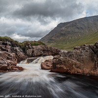 Buy canvas prints of River Etive Waterfall by Marcia Reay