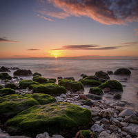 Buy canvas prints of Hunstanton Beach at Sunset by Tony Walsh